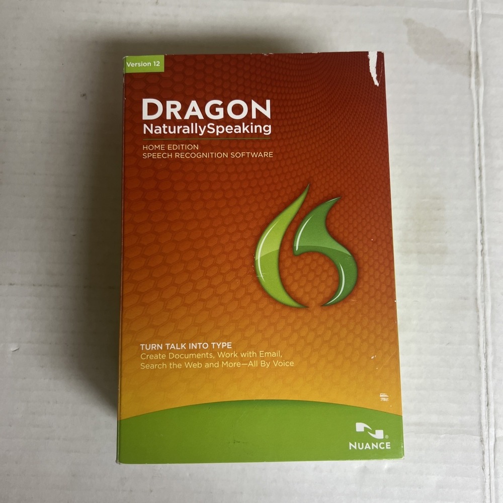 Dragon Naturally Speaking Open Box NewHome Edition Speech Recognition Version 12
